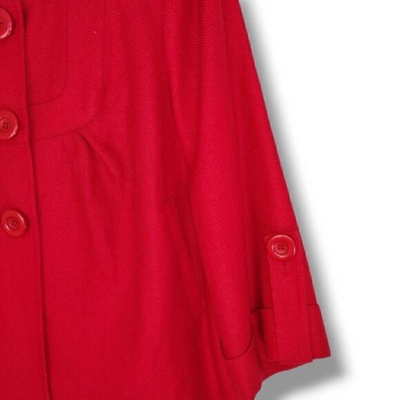 Nygard Womens Jacket Sz 10 Red Short Button Summer Spring - Picture 3 of 11